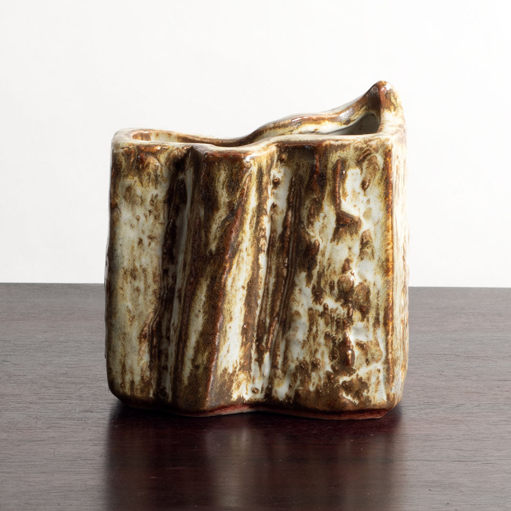 Jørgen Mogensen for Royal Copenhagen, Denmark, sculptural stoneware vase with Sung glaze M5554