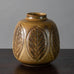 Gerd Bogelund for Royal Copenhagen, Denmark, stoneware vase with leaf decoration J1144