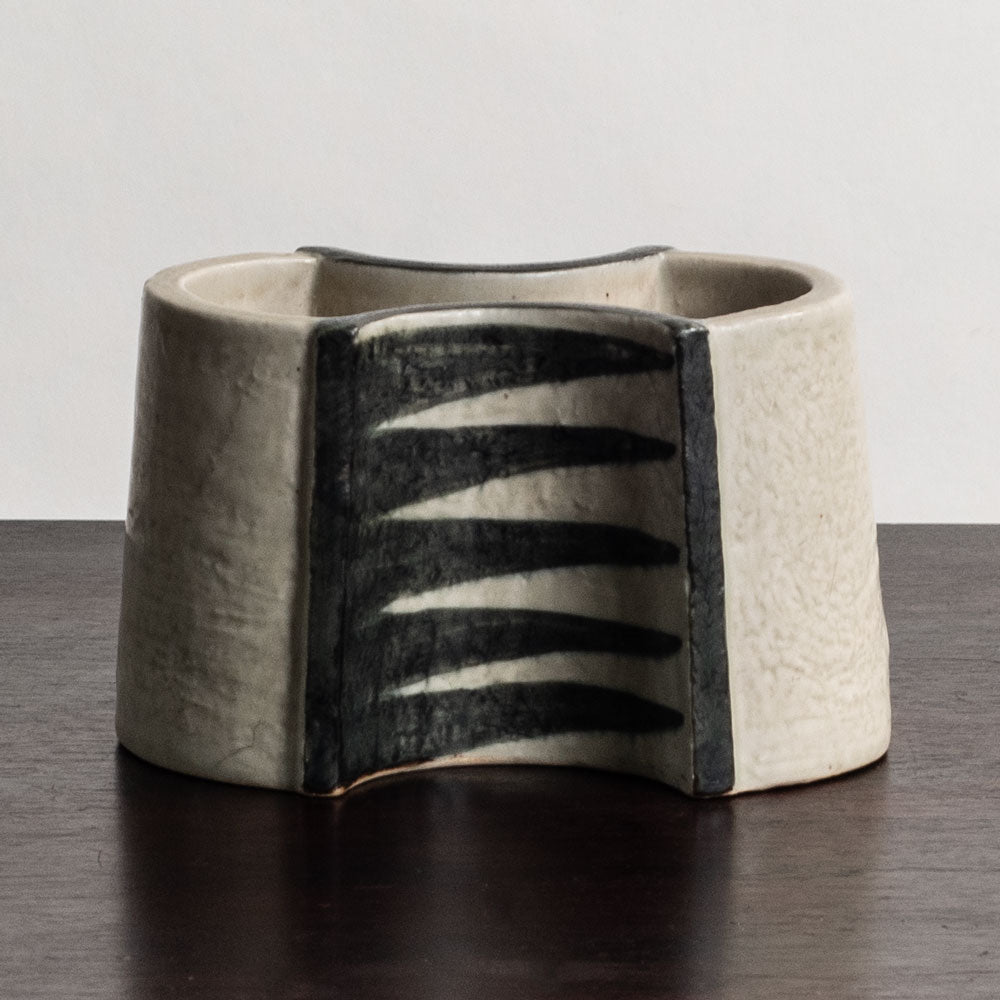 Eva Staehr Nielsen for Royal Copenhagen, Denmark, vase with cream and gray glaze M4364