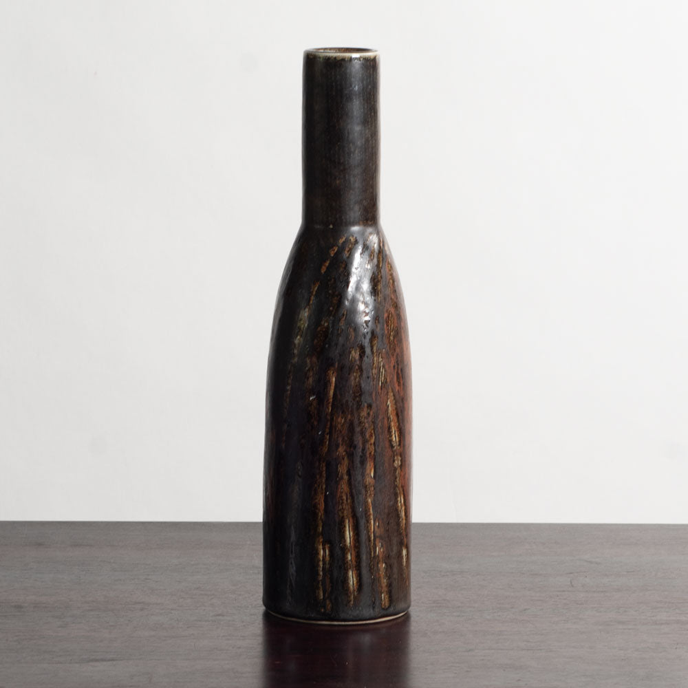 Carl Harry Stålhane for Rörstrand, Sweden, unique stoneware vase with brown glaze M5461
