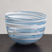 Ingeborg Lundin for Orrefors, bowl in striped blue, white and clear glass M5508