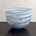 Ingeborg Lundin for Orrefors, bowl in striped blue, white and clear glass M5508