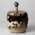 Claes Thell, Sweden, unique stoneware vase with spotted glaze and figures in relief K2563