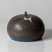 Claes Thell, Sweden, unique stoneware vase with blue and brown haresfur glaze L3364