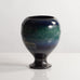 Liisa Hallamaa for Arabia, Finland, unique stoneware footed vase with blue and green glaze M5557