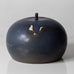 Claes Thell, Sweden, unique stoneware vase with blue haresfur glaze K2374