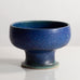 Annikki Hovisaari for Arabia, Finland, unique stoneware footed bowl  with blue glaze M5460