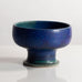 Annikki Hovisaari for Arabia, Finland, unique stoneware footed bowl  with blue glaze M5460