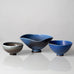 Group of bowls with blue glaze Berndt Friberg for Gustavsberg, Sweden
