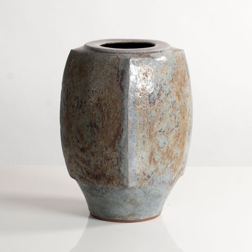Chris Carter, UK, unique stoneware vase with matte blue-gray glaze M4314