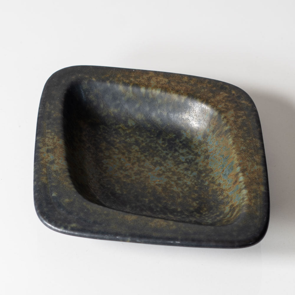 Gunnar Nylund for Rörstrand, Sweden, ceramic dish with blue and green glaze L3382
