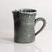 Anthony Dix, UK, soda fired water jug with crawling glossy dark green glaze L3988