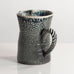 Anthony Dix, UK, soda fired water jug with crawling glossy dark green glaze L3988