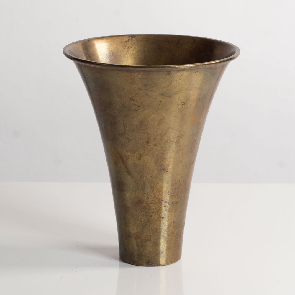 Ystad Metall, Sweden, brass flaring vase L3962