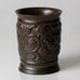 Just Andersen, Denmark, Disko metal vase with relief of Samson and Delilah L3388