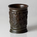 Just Andersen, Denmark, Disko metal vase with relief of Samson and Delilah L3388