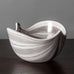 Stig Lindberg for Gustavsberg, Sweden,  "Faience" earthenware bowl with gray stripes J1462