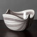 Stig Lindberg for Gustavsberg, Sweden,  "Faience" earthenware bowl with gray stripes J1462