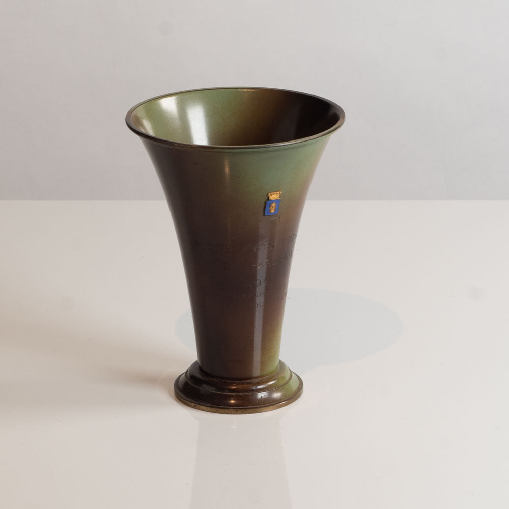 Ystad Brons, Sweden, bronze flaring vase L3794
