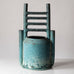 Anne Hirondelle, large stoneware vessel with matte textured blue-green glaze L3314