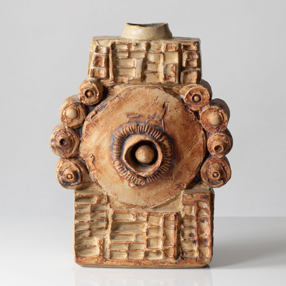 Bernard Rooke, UK, stoneware vase with pale brown glaze K2620