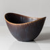 Gunnar Nylund for Rörstrand large ovoid stoneware bowl with blue and brown glaze K2084