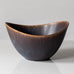 Gunnar Nylund for Rörstrand large ovoid stoneware bowl with blue and brown glaze K2084