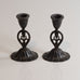 Just Andersen, Denmark, pair of Disko metal candlesticks M4373