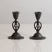 Just Andersen, Denmark, pair of Disko metal candlesticks M4373