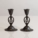 Just Andersen, Denmark, pair of Disko metal candlesticks M4373