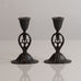 Just Andersen, Denmark, pair of Disko metal candlesticks M4373