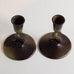 Ystad Brons, Sweden, pair of bronze candle sticks with fish motif M5532