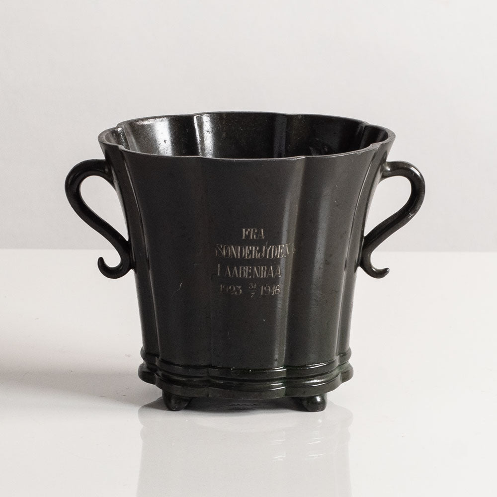 Just Andersen, Denmark, scalloped vase in disko metal L3213