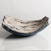 Ulla Viotti, Sweden, large unique stoneware bowl with unglaze blue and white matte surface M5486