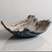Ulla Viotti, Sweden, large unique stoneware bowl with unglaze blue and white matte surface M5486
