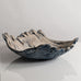 Ulla Viotti, Sweden, large unique stoneware bowl with unglaze blue and white matte surface M5486