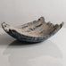 Ulla Viotti, Sweden, large unique stoneware bowl with unglaze blue and white matte surface M5486