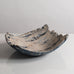 Ulla Viotti, Sweden, large unique stoneware bowl with unglaze blue and white matte surface M5486
