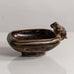 Bode Willumsen for Royal Copenhagen, Denmark, stoneware bowl with three pigs to rim, Sung glaze M5416