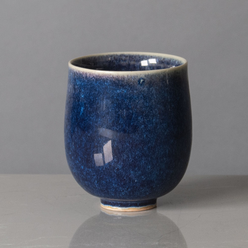 Stig Lindberg for Gustavsberg, Sweden, unique stoneware vase with blue glaze H1335