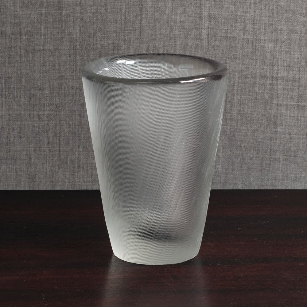 Tapio Wirkkala for Iittala, Finland, engraved glass vase M5520