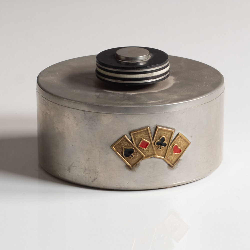 K.E&Co, Swedish, decorated lidded game jar, M4149