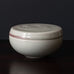 Karl Scheid, Germany, unique stoneware lidded dish with semi-gloss white and pink glaze K2531