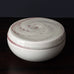 Karl Scheid, Germany, unique stoneware lidded dish with semi-gloss white and pink glaze K2531