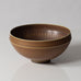 Berndt Friberg for Gustavsberg, Sweden, patterned bowl with brown haresfur glaze L3443