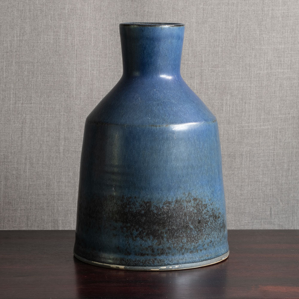 Carl Harry Stålhane for Rörstrand, Sweden, unique very large stoneware vase with blue glaze M5580
