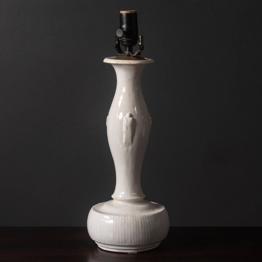 Svend Hammershoj for Herman Kahler Keramik, Denmark, earthenware lamp with white glaze G9398
