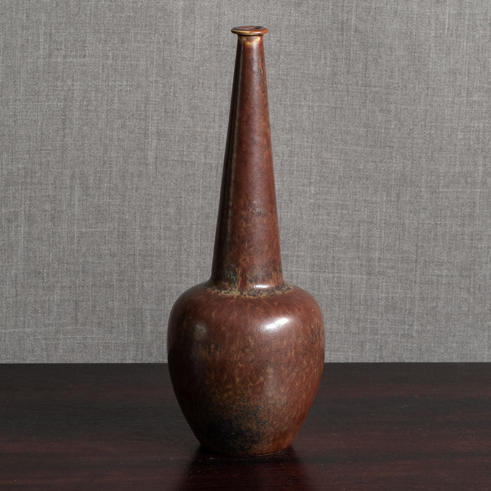 Carl Harry Stålhane for Rörstrand, Sweden, unique stoneware vase with reddish brown matte glaze M5579