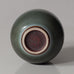 Berndt Friberg for Gustavsberg, Sweden, unique stoneware vase with green haresfur glaze K2222