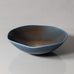 Berndt Friberg for Gustavsberg, Sweden, unique hexagonal bowl with blue haresfur glaze L3439